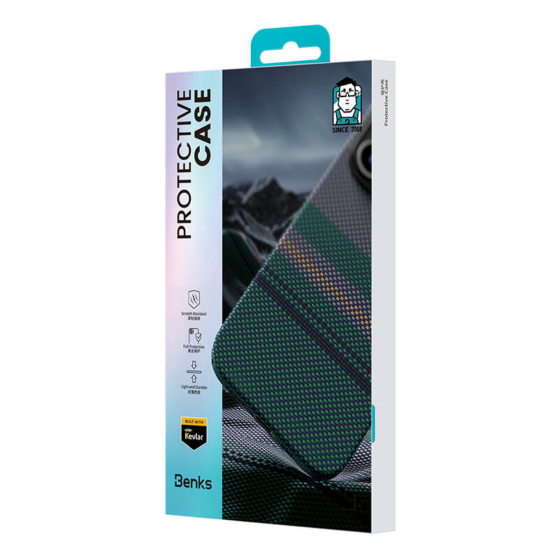 iPhone 16 Pro Kılıf M-safe Şarj Özellikli Karbon Fiber Tasarımlı Benks Aurora ArmorPro Kevlar Kapak