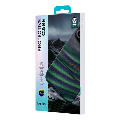 iPhone 16 Pro Kılıf M-safe Şarj Özellikli Karbon Fiber Tasarımlı Benks Aurora ArmorPro Kevlar Kapak
