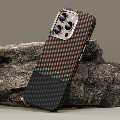 iPhone 16 Pro Kılıf M-safe Şarj Özellikli Karbon Fiber Tasarımlı Benks Prestige ArmorPro Kevlar Kapak