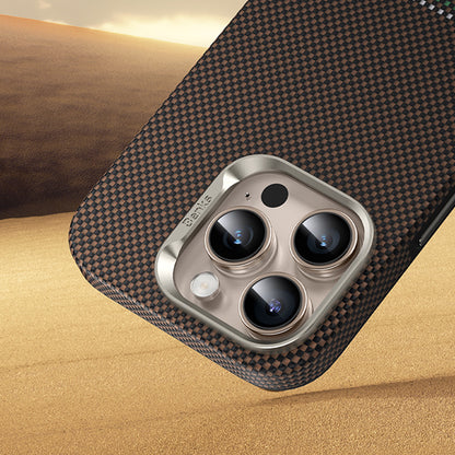 iPhone 16 Pro Kılıf M-safe Şarj Özellikli Karbon Fiber Tasarımlı Benks Prestige ArmorPro Kevlar Kapak