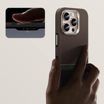 iPhone 16 Pro Kılıf M-safe Şarj Özellikli Karbon Fiber Tasarımlı Benks Prestige ArmorPro Kevlar Kapak