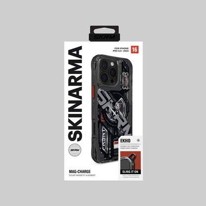 iPhone 16 Pro Kılıf M-safe Şarj Özellikli Katmanlı Makine Temalı SkinArma Ekho Kapak