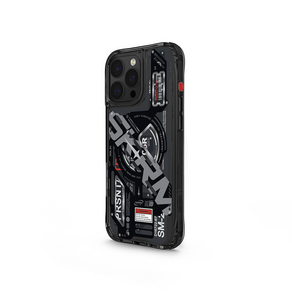 iPhone 16 Pro Kılıf M-safe Şarj Özellikli Katmanlı Makine Temalı SkinArma Ekho Kapak