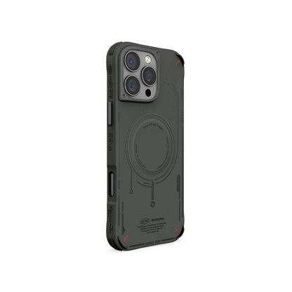 iPhone 16 Pro Kılıf M-safe Şarj Özellikli Metal Kamera Çerçeveli Skinarma Mecha Serisi Kapak