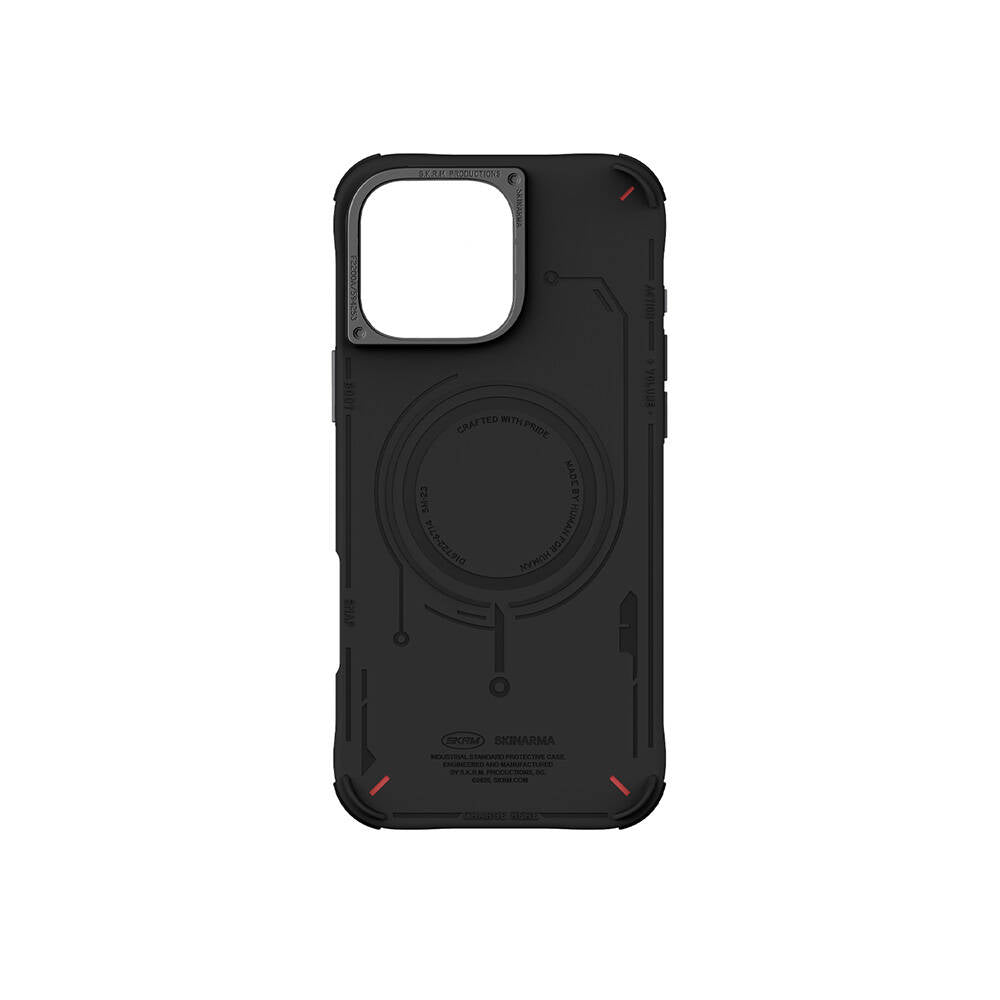 iPhone 16 Pro Kılıf M-safe Şarj Özellikli Metal Kamera Çerçeveli Skinarma Mecha Serisi Kapak