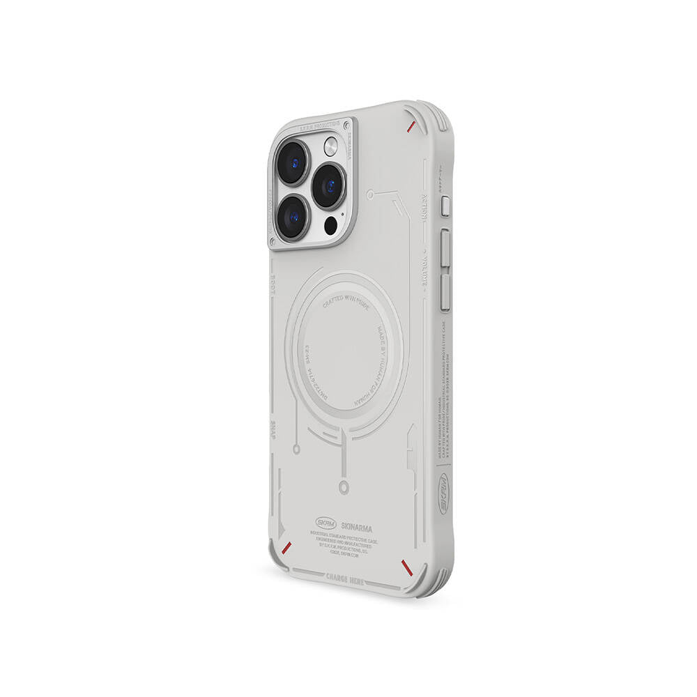 iPhone 16 Pro Kılıf M-safe Şarj Özellikli Metal Kamera Çerçeveli Skinarma Mecha Serisi Kapak