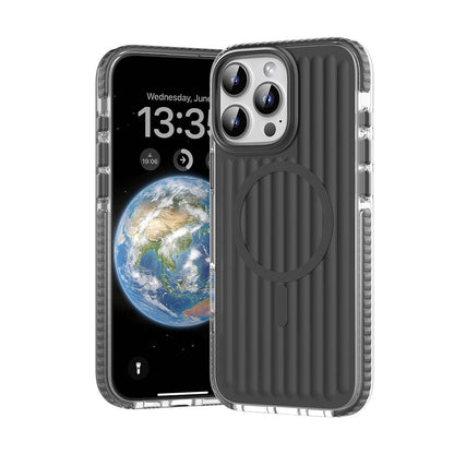iPhone 16 Pro Kılıf M-safe Şarj Özellikli Oyuklu Tasarım Mutural Bumpy Clear Kapak