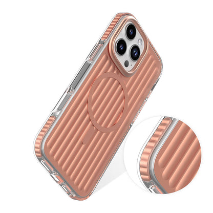 iPhone 16 Pro Kılıf M-safe Şarj Özellikli Oyuklu Tasarım Mutural Bumpy Clear Kapak
