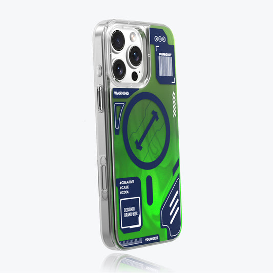 iPhone 16 Pro Kılıf M-safe Şarj Özellikli Parlak Kumlu Sıvılı Tasarımlı Galaxy Fantasy Serisi Kapak