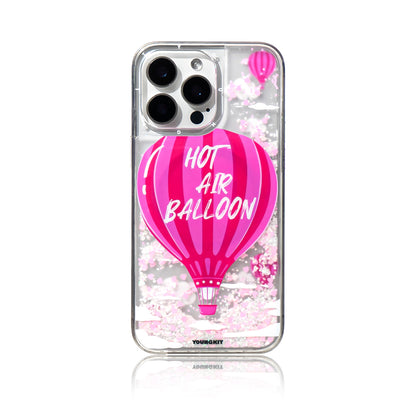 iPhone 16 Pro Kılıf M-safe Şarj Özellikli Parlak Kumlu Sıvılı Youngkit Pink Dream Quicksand Serisi Kapak