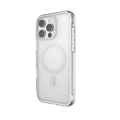 iPhone 16 Pro Kılıf M-safe Şarj Özellikli Raptic Air Serisi Airbag Tasarımlı Metal Köşelikli Şeffaf Kapak