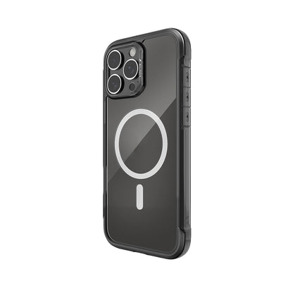 iPhone 16 Pro Kılıf M-safe Şarj Özellikli Raptic Air Serisi Airbag Tasarımlı Metal Köşelikli Şeffaf Kapak