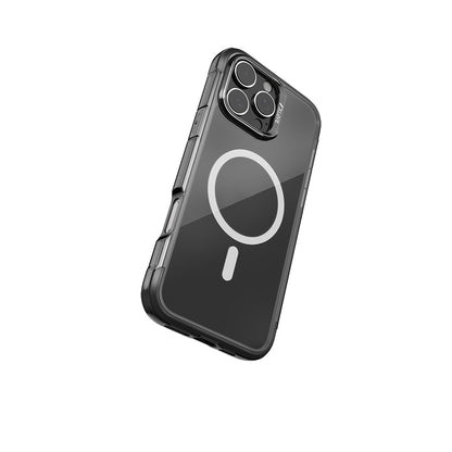 iPhone 16 Pro Kılıf M-safe Şarj Özellikli Raptic Air Serisi Airbag Tasarımlı Metal Köşelikli Şeffaf Kapak