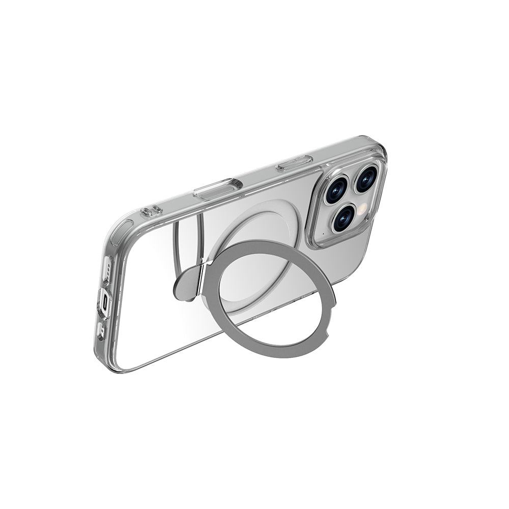 iPhone 16 Pro Kılıf M-safe Şarj Özellikli Raptic Air Stand Serisi Aynalı Arka Yüzey Standlı Kapak