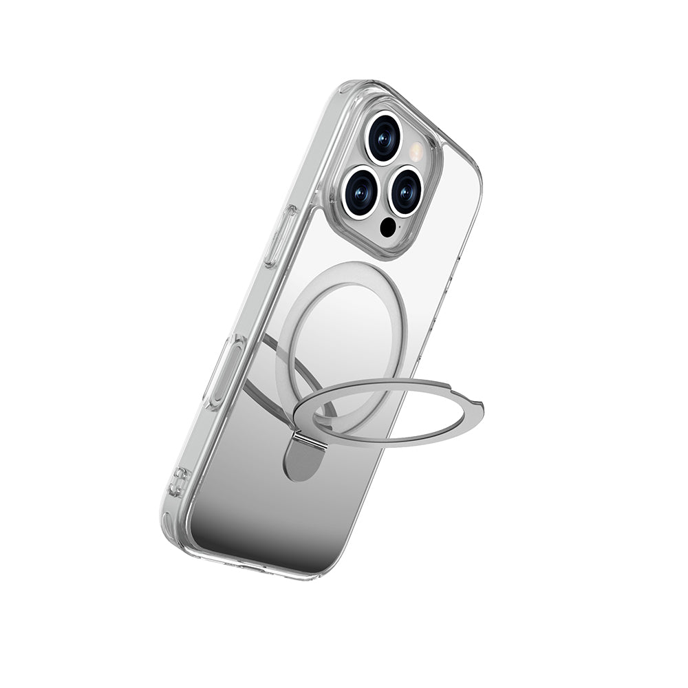 iPhone 16 Pro Kılıf M-safe Şarj Özellikli Raptic Air Stand Serisi Aynalı Arka Yüzey Standlı Kapak