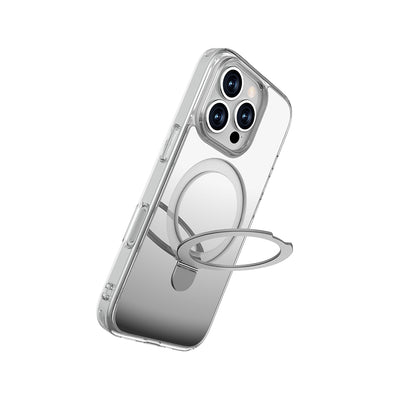 iPhone 16 Pro Kılıf M-safe Şarj Özellikli Raptic Air Stand Serisi Aynalı Arka Yüzey Standlı Kapak