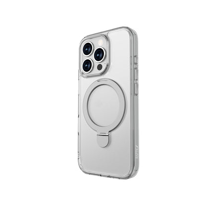 iPhone 16 Pro Kılıf M-safe Şarj Özellikli Raptic Air Stand Serisi Buzlu Transparan Tasarımlı Standlı Kapak