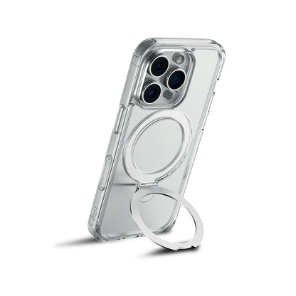 iPhone 16 Pro Kılıf M-safe Şarj Özellikli Raptic Air Stand Serisi Buzlu Transparan Tasarımlı Standlı Kapak