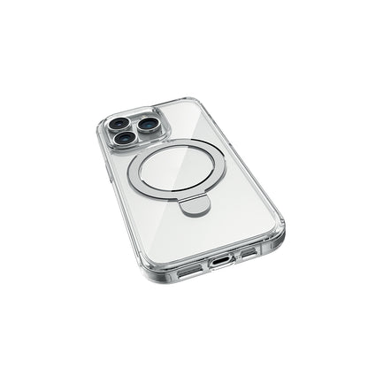 iPhone 16 Pro Kılıf M-safe Şarj Özellikli Raptic Air Stand Serisi Buzlu Transparan Tasarımlı Standlı Kapak