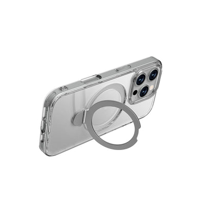 iPhone 16 Pro Kılıf M-safe Şarj Özellikli Raptic Air Stand Serisi Buzlu Transparan Tasarımlı Standlı Kapak