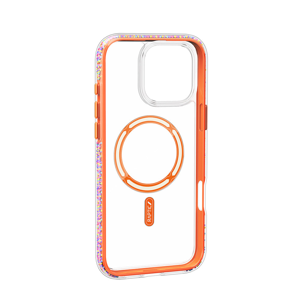 iPhone 16 Pro Kılıf M-safe Şarj Özellikli Raptic AirJoy Serisi Boncuk Tasarımlı Şeffaf Kapak