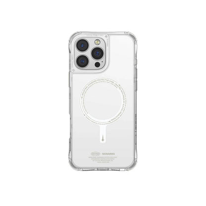 iPhone 16 Pro Kılıf M-safe Şarj Özellikli Şeffaf Airbag Tasarımlı Skinarma Saido Nightglow Kapak