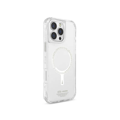 iPhone 16 Pro Kılıf M-safe Şarj Özellikli Şeffaf Airbag Tasarımlı Skinarma Saido Nightglow Kapak