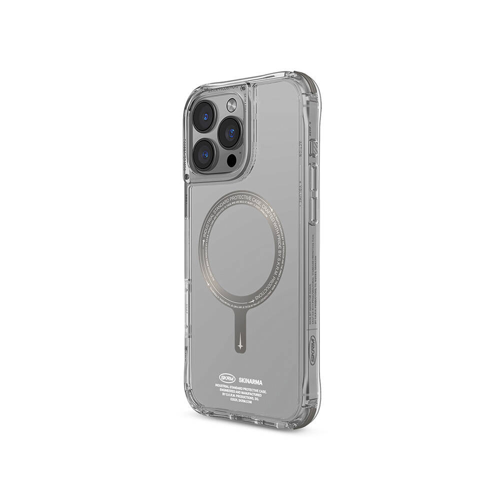 iPhone 16 Pro Kılıf M-safe Şarj Özellikli Şeffaf Airbag Tasarımlı Skinarma Saido Prime Kapak