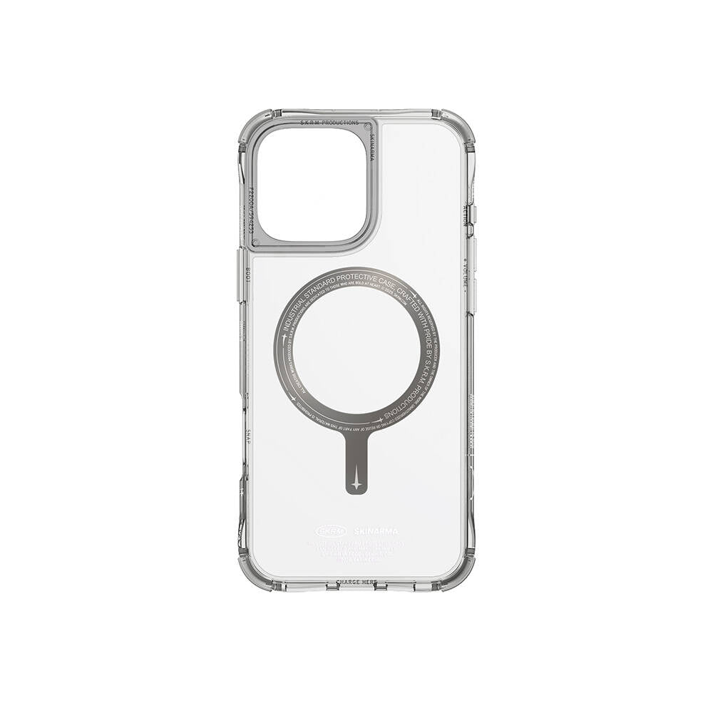 iPhone 16 Pro Kılıf M-safe Şarj Özellikli Şeffaf Airbag Tasarımlı Skinarma Saido Prime Kapak