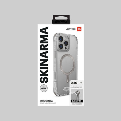 iPhone 16 Pro Kılıf M-safe Şarj Özellikli Şeffaf Airbag Tasarımlı Skinarma Saido Prime Kapak