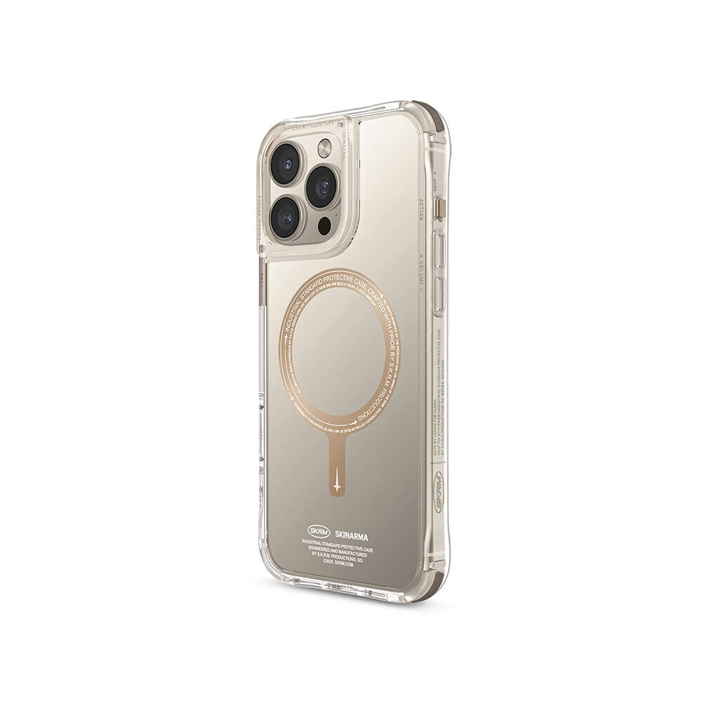 iPhone 16 Pro Kılıf M-safe Şarj Özellikli Şeffaf Airbag Tasarımlı Skinarma Saido Prime Kapak
