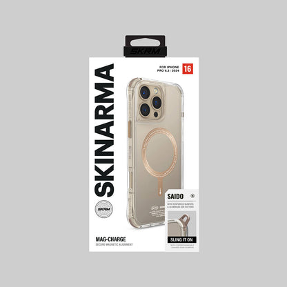 iPhone 16 Pro Kılıf M-safe Şarj Özellikli Şeffaf Airbag Tasarımlı Skinarma Saido Prime Kapak