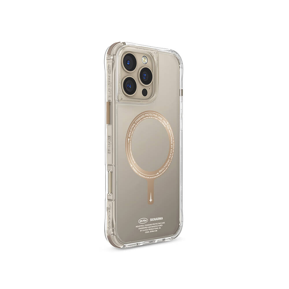 iPhone 16 Pro Kılıf M-safe Şarj Özellikli Şeffaf Airbag Tasarımlı Skinarma Saido Prime Kapak