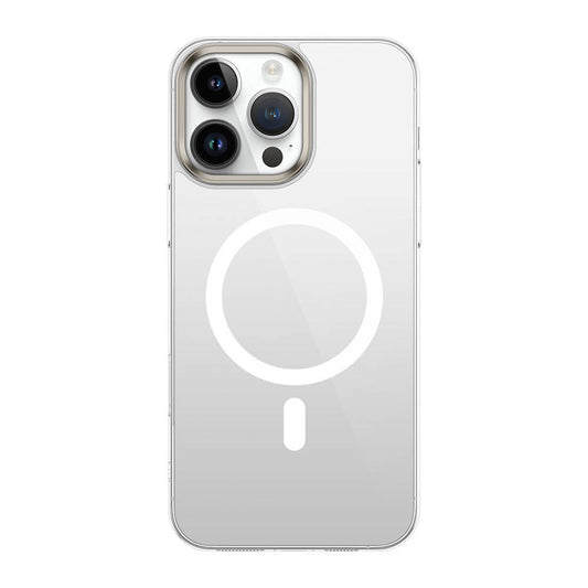 Apple iPhone 16 Pro Kılıf M-safe Şarj Özellikli Şeffaf Cam Arka Yüzey Zore G-Glass Kapak