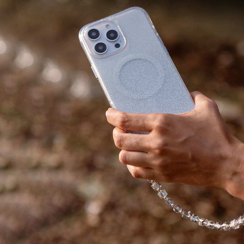 iPhone 16 Pro Kılıf M-safe Şarj Özellikli Simli Arka Yüzey Askı Aparatlı Coehl Lumino Kapak