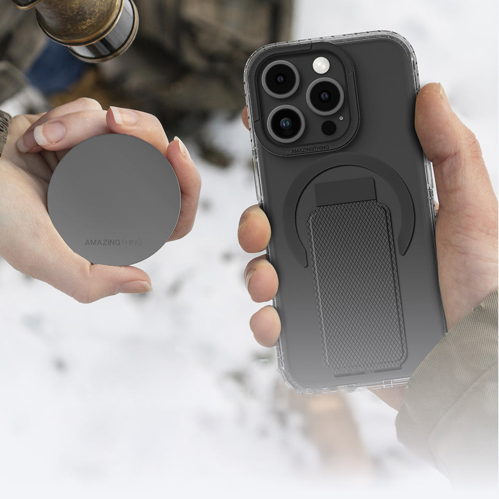 iPhone 16 Pro Kılıf M-safe Şarj Özellikli Standlı Amazingthing Titan Pro Plus Kapak