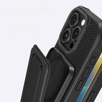 iPhone 16 Pro Kılıf M-safe Şarj Özellikli Standlı Kartlıklı Set Amazingthing Glamour Luxe Serisi Kapak