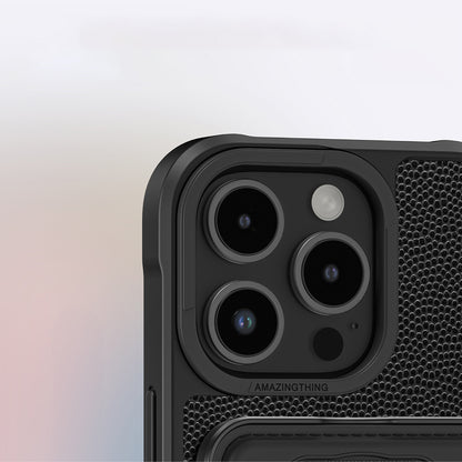 iPhone 16 Pro Kılıf M-safe Şarj Özellikli Standlı Kartlıklı Set Amazingthing Glamour Luxe Serisi Kapak