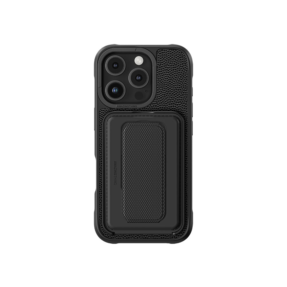 iPhone 16 Pro Kılıf M-safe Şarj Özellikli Standlı Kartlıklı Set Amazingthing Glamour Luxe Serisi Kapak
