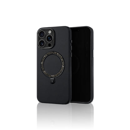 iPhone 16 Pro Kılıf M-safe Şarj Özellikli Standlı Suni Deri Tasarımlı Pynana Dancing Circle Serisi Kapak