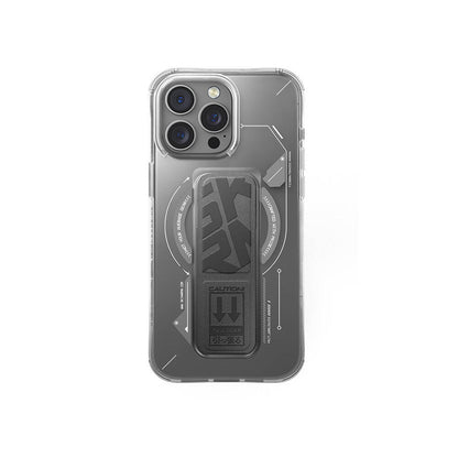 iPhone 16 Pro Kılıf M-safe Şarj Özellikli Teknoloji Desenli Standlı Skinarma Helio Kapak
