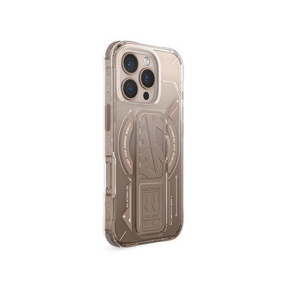 iPhone 16 Pro Kılıf M-safe Şarj Özellikli Teknoloji Desenli Standlı Skinarma Helio Kapak
