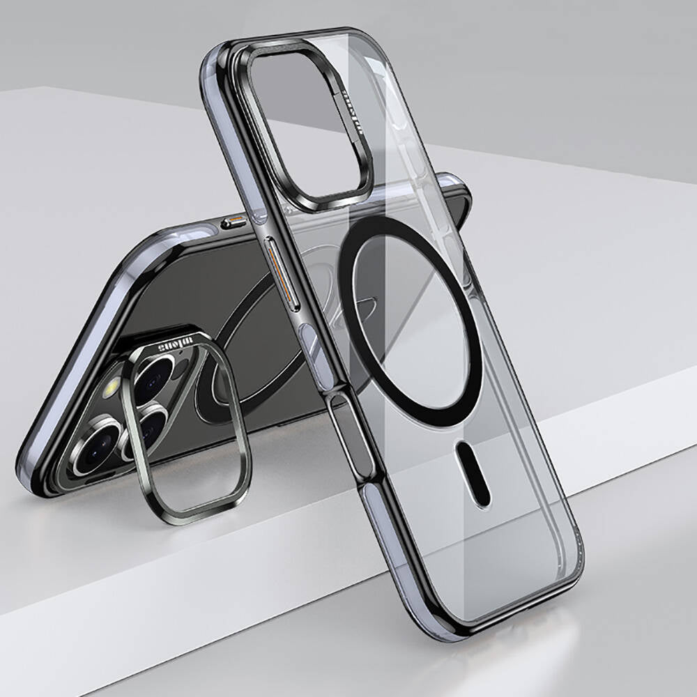 iPhone 16 Pro Kılıf M-safe Şarj Özellikli Wlons Standlı Efsane Kapak