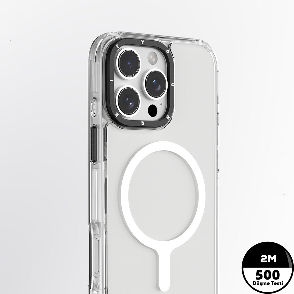 iPhone 16 Pro Kılıf M-safe Şarj Özellikli YoungKit Crystal Color Serisi Kapak