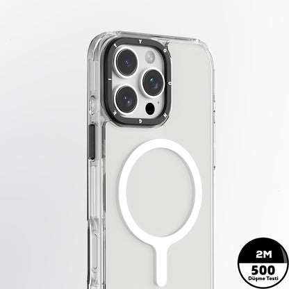 iPhone 16 Pro Kılıf M-safe Şarj Özellikli YoungKit Crystal Color Serisi Kapak