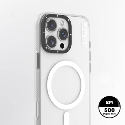 iPhone 16 Pro Kılıf M-safe Şarj Özellikli Youngkit Hidden Sand Serisi Kapak