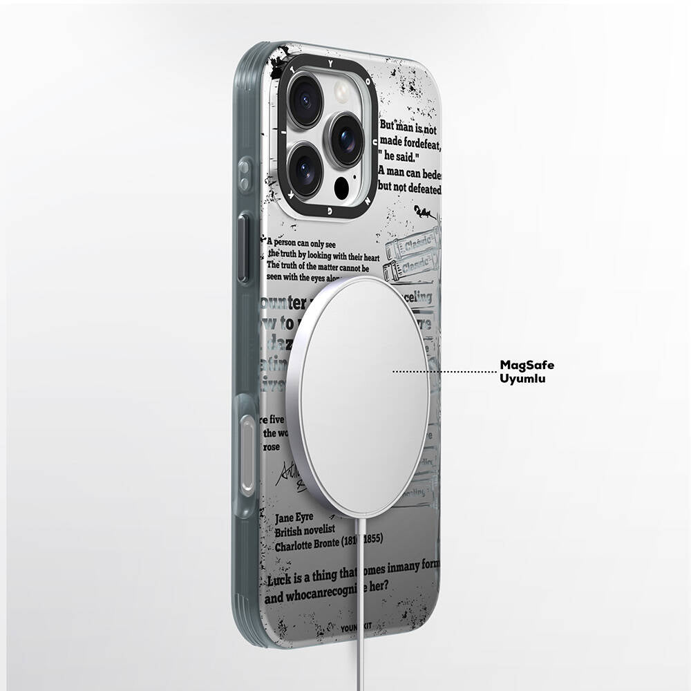 iPhone 16 Pro Kılıf M-safe Şarj Özellikli Youngkit Literary Serisi Classic Kapak