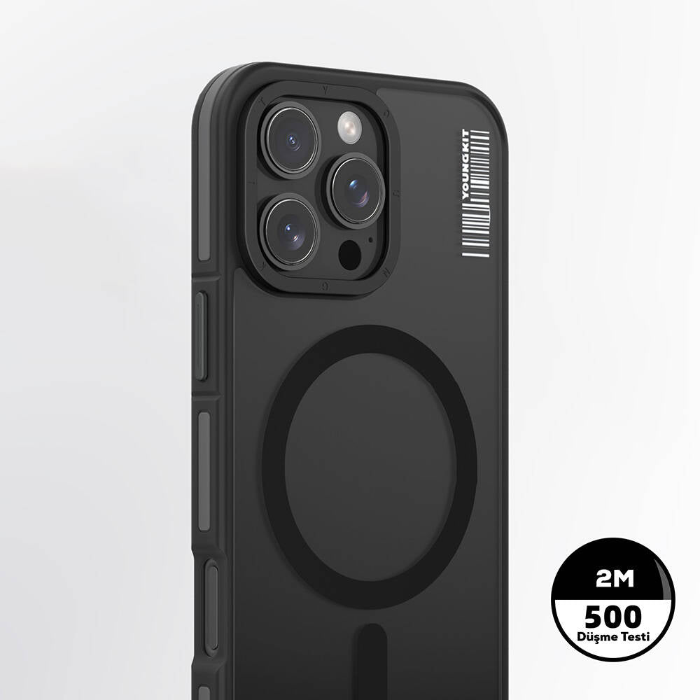 iPhone 16 Pro Kılıf M-safe Şarj Özellikli Youngkit Rock Sand Serisi Kapak