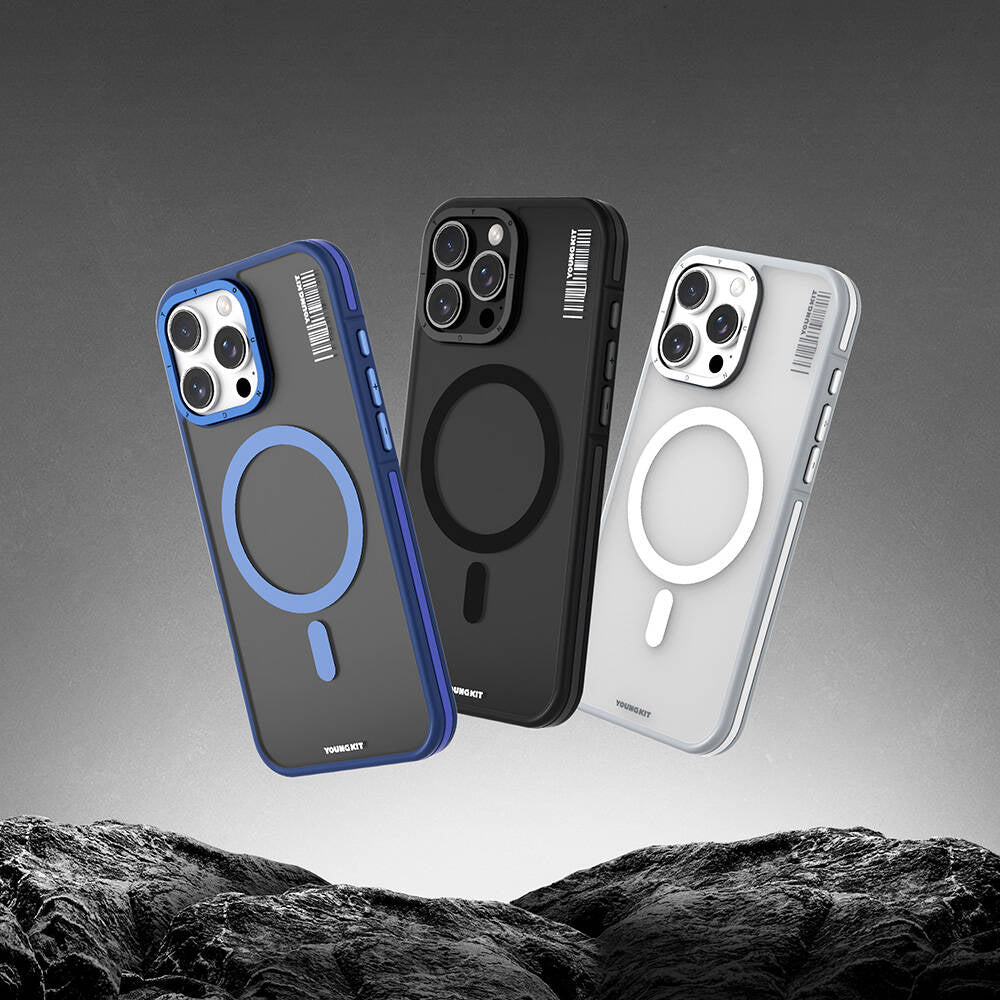 iPhone 16 Pro Kılıf M-safe Şarj Özellikli Youngkit Rock Sand Serisi Kapak