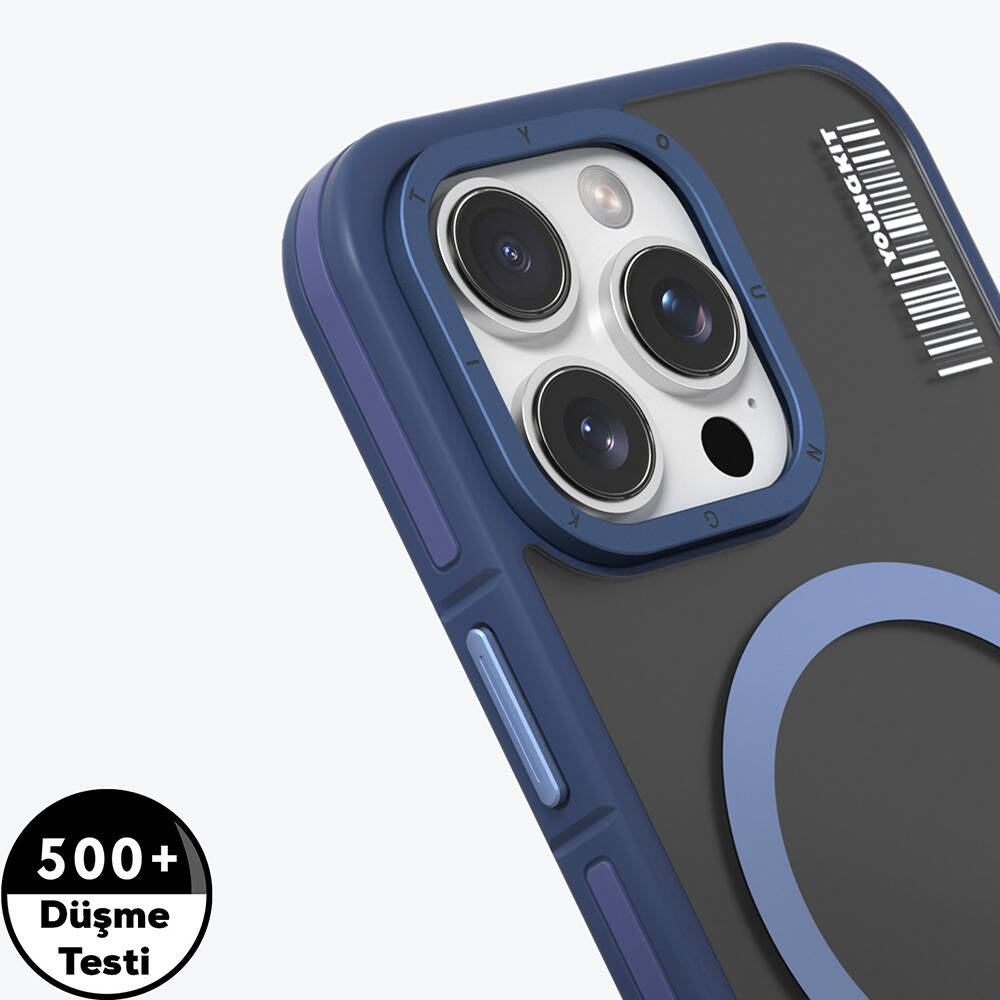 iPhone 16 Pro Kılıf M-safe Şarj Özellikli Youngkit Rock Sand Serisi Kapak
